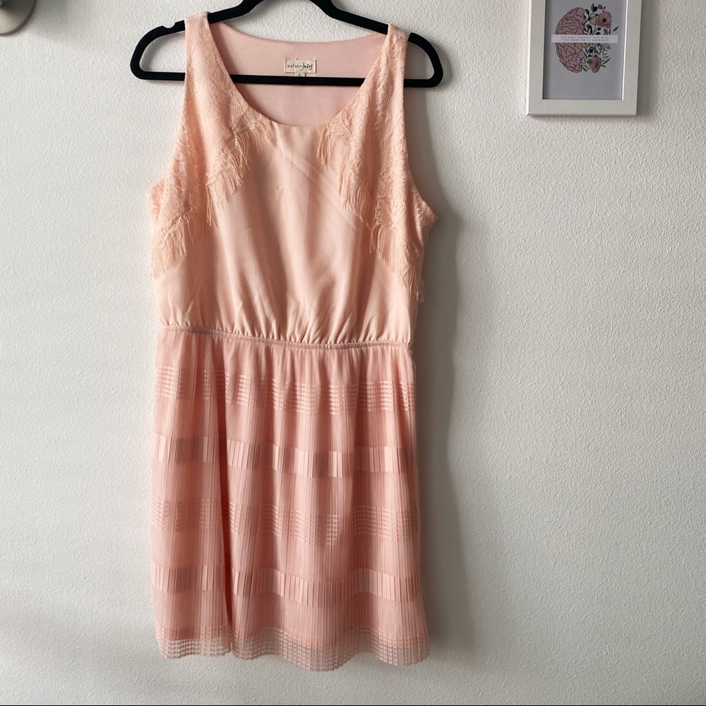 Maison Jules (by Macy’s) Pink Feathered Dress